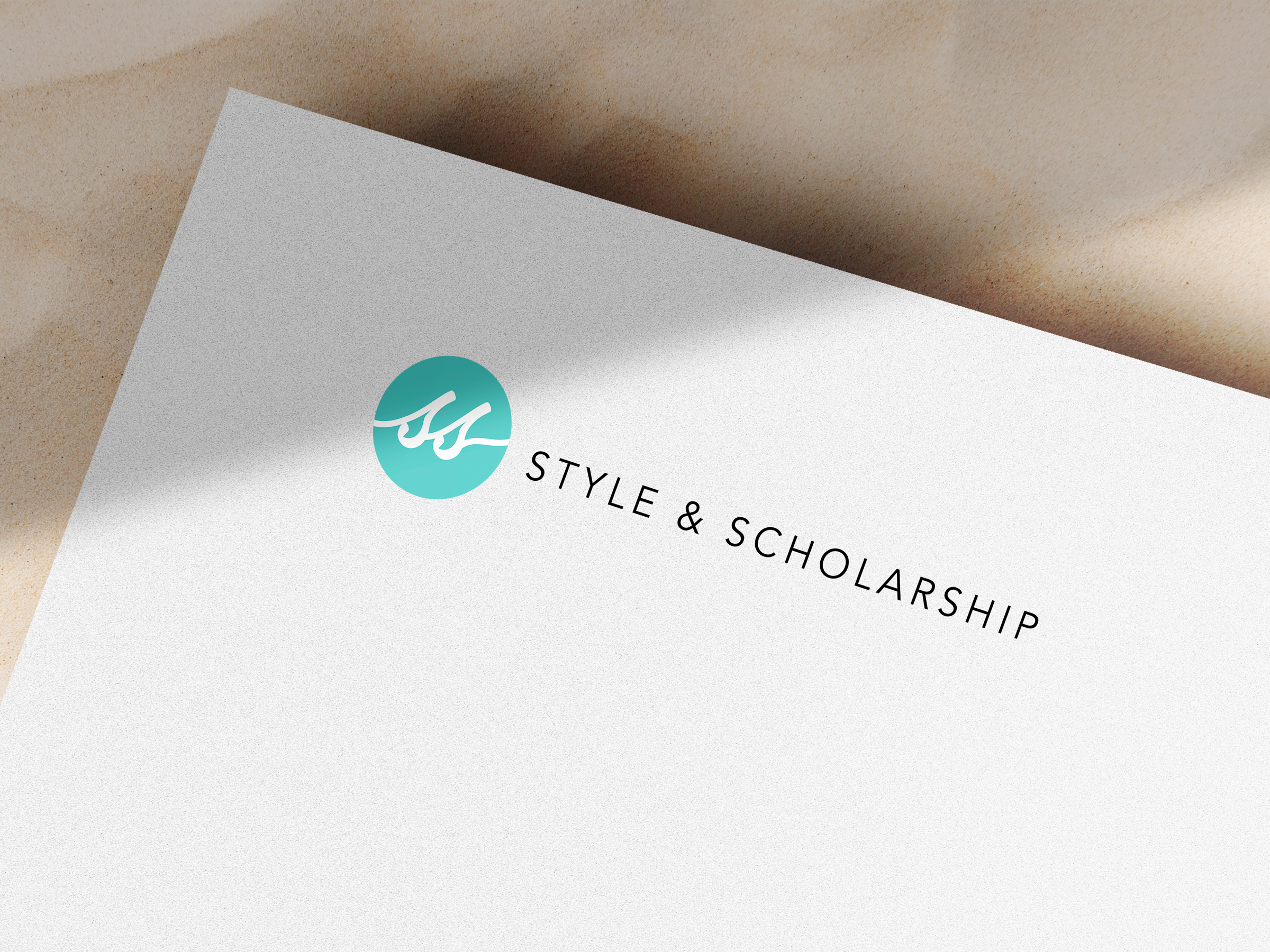 Mockup of Style & Scholarship letterhead with logo designed by Streamlined Media