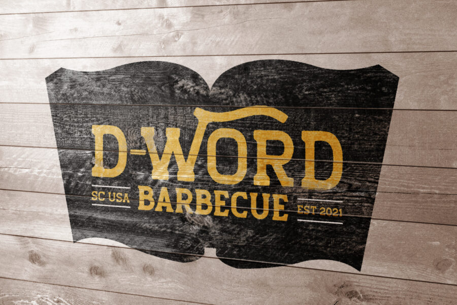 Mock up of D-Word Barbecue logo designed by Streamlined Media & Communications