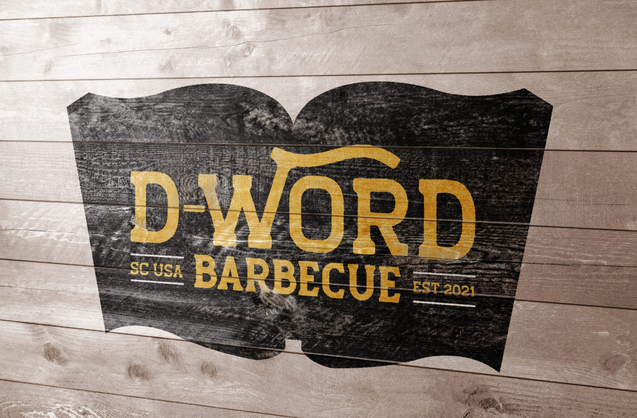 Mock up of D-Word Barbecue logo designed by Streamlined Media & Communications