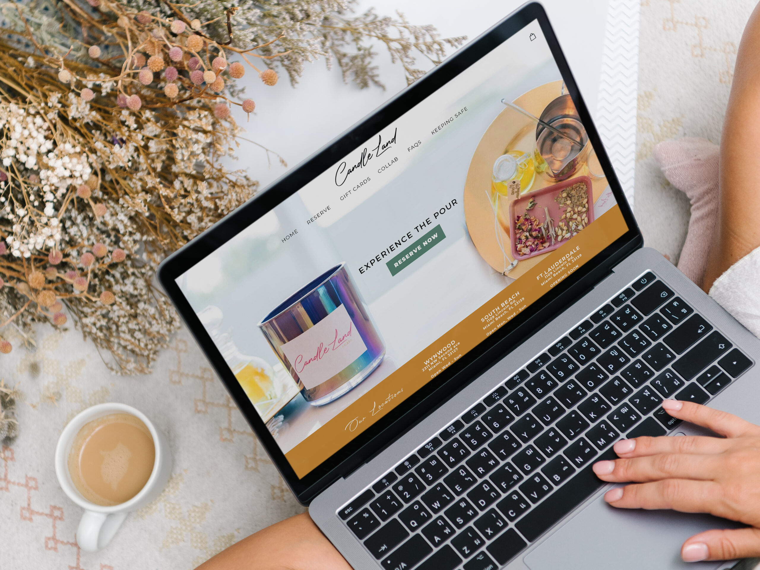Mockup of Candle Land Miami website designed and developed by Streamlined Media & Communications
