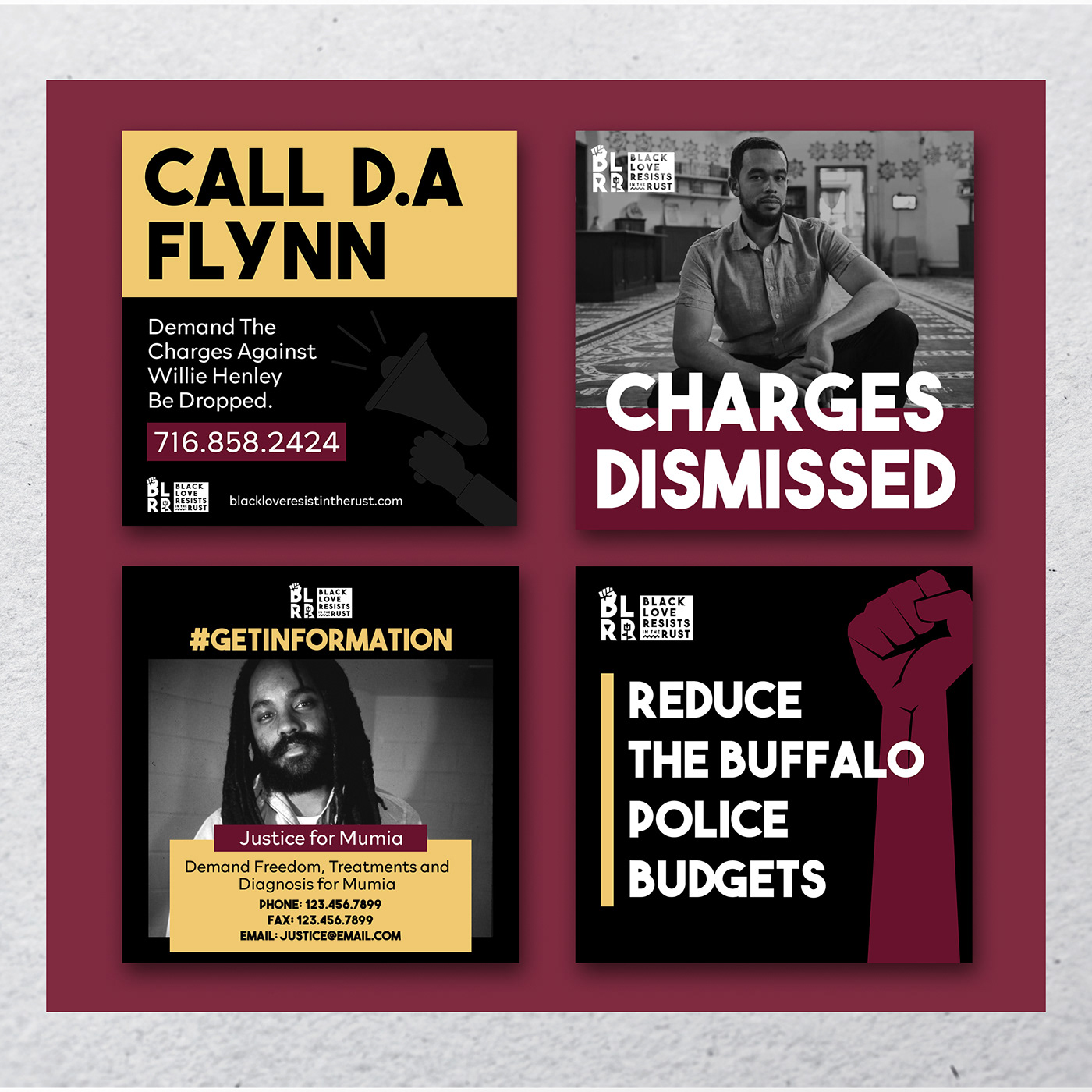 Four social media templates for Black Love Resists in the Rust designed by StreamLined Media