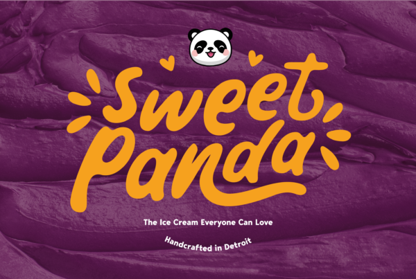 Logo mock up of Sweet Panda sample brand created and designed by Streamlined Media & Communications