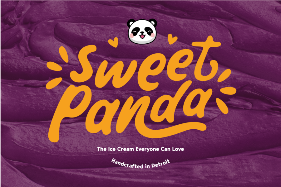 Logo mock up of Sweet Panda sample brand created and designed by Streamlined Media & Communications