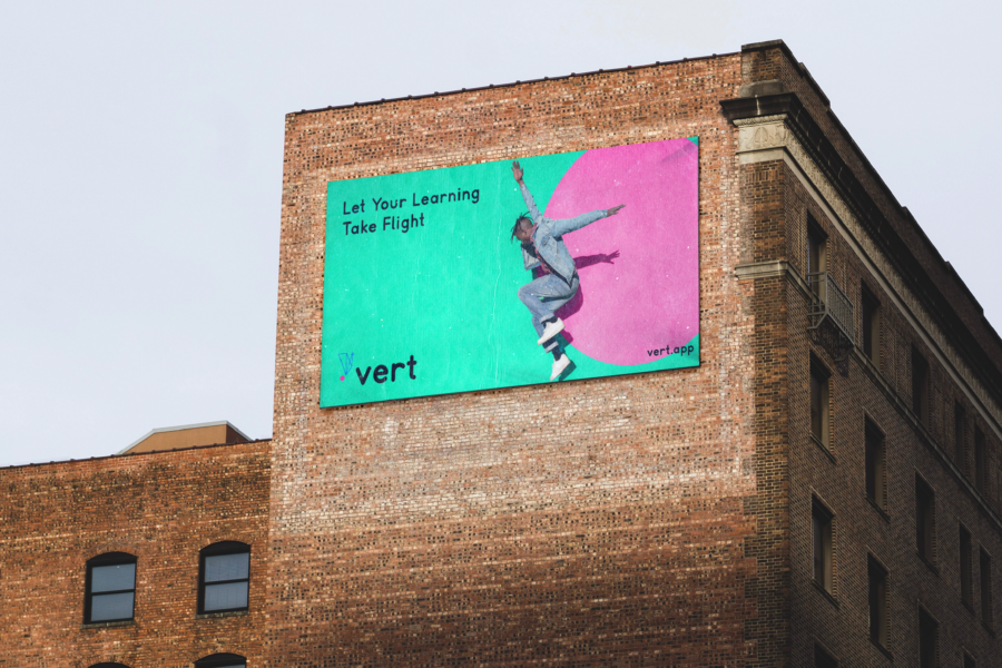 Billboard for Vert virtual learning platform sample brand concept created by Streamlined Media & Communications